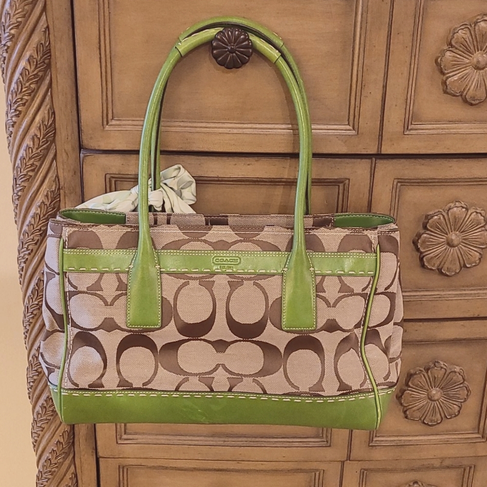 Coach Leather/Cloth Handbag - Picture 2 of 11